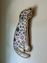 Load image into Gallery viewer, Spotted dog woodcut original wall art