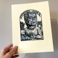 Load image into Gallery viewer, Stephen King Art Print - Linocut Print - Author Art - Literary Art - Art Prints - Lino Print - Home Decor - Reader Gift - Halloween Gift