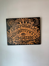 Load image into Gallery viewer, Gothic Home Decor - Vintage Style Handmade Ouija Board Woodcut Art Print - Occult Home Decor - Ouija Board Sign  - Goth Art