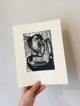 Load image into Gallery viewer, Rebel Girl Linocut Print Portrait
