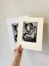 Load image into Gallery viewer, Rebel Girl Linocut Print Portrait