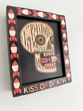 Load image into Gallery viewer, Kiss of Death-  Original Carved Wood Painting - Skull with Atomic Bomb