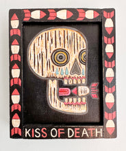 Load image into Gallery viewer, Kiss of Death-  Original Carved Wood Painting - Skull with Atomic Bomb