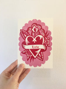 Liebe / Love  Heart Valentine Card