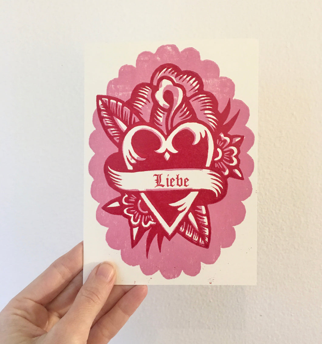 Liebe / Love  Heart Valentine Card