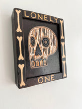 Load image into Gallery viewer, Lonely One : Original Carved Wood Skull Art