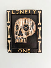 Load image into Gallery viewer, Lonely One : Original Carved Wood Skull Art