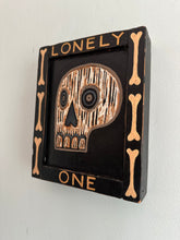 Load image into Gallery viewer, Lonely One : Original Carved Wood Skull Art