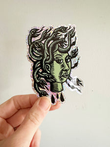 Medusa Glitter Sticker