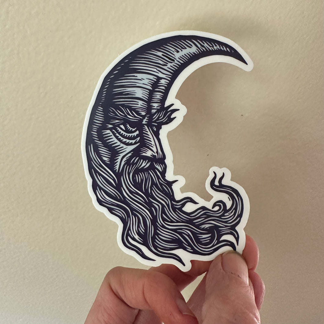 Blue Moon Man Waterproof Sticker