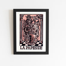 Load image into Gallery viewer, Framed artwork of 'La Papesse' with a black border on a white background