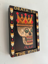 Load image into Gallery viewer, Death to the King - Acrylic on Carved Wood - Skull Art