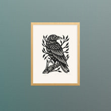 Load image into Gallery viewer, Raven Linocut