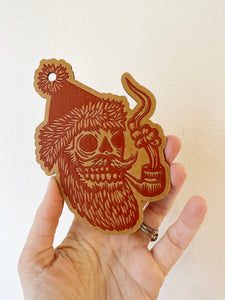 Smoking Santa Skull Alternative Christmas Ornament - Unusual Tree Ornaments