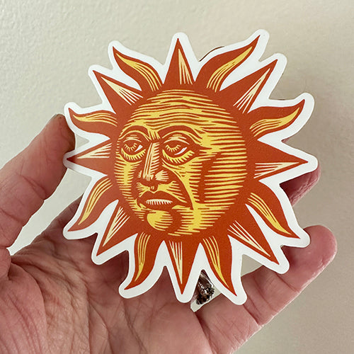 Sun with Face Graphic Sticker - Retro Sun Sticker - Sticker for Laptop - Sticker for Car - Bumper Sticker - Sun Window Decal