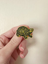 Load image into Gallery viewer, Diamondback Terrapin Turtle Enamel Pin