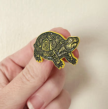 Load image into Gallery viewer, Diamondback Terrapin Turtle Enamel Pin