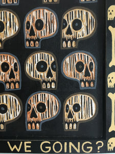 Why are we here? - Acrylic Carved Wood Wall Art - Skull Art