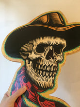 Load image into Gallery viewer, Goth Western Home Decor - Cowboy Skull Cutout Mixed Media Wall Art