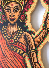 Load image into Gallery viewer, Lakshmi Print on Wood Original Art  - Hindu Indian Goddess of Prosperity Artwork - Hindu Wedding Gift - Hindu Housewarming Gift - Indian Art
