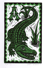 Load image into Gallery viewer, Alligator 8.5&quot; x 11&quot; Linocut Art Print