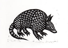 Load image into Gallery viewer, Armadillo Linocut Art Print