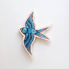 Load image into Gallery viewer, Swallow Bird Print on Wood Wall Art