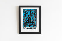 Load image into Gallery viewer, Hanged Man Tarot Card Linocut Art Print