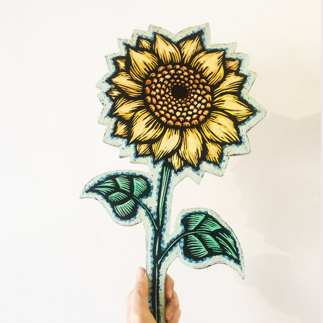 Sunflower Cutout Mixed Media Wall Art