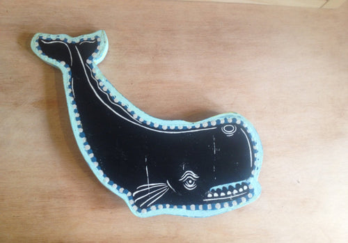 Whale Art - Home Decor - Original Art - Print on Wood - Beach House Decor - Ocean Animal Art - Handmade Wall Art - Woodcut Print - Moby Dick