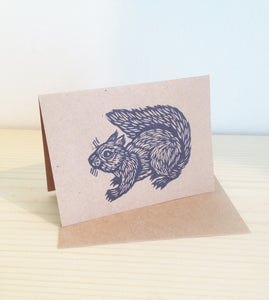 Squirrel Greeting Card - Stationery - Letterpress Cards - Animal Notecards - Cards - Woodland Animal Card - Blank Cards - Paper - Writing