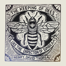 Load image into Gallery viewer, Bee Keeping Woodcut Art Print