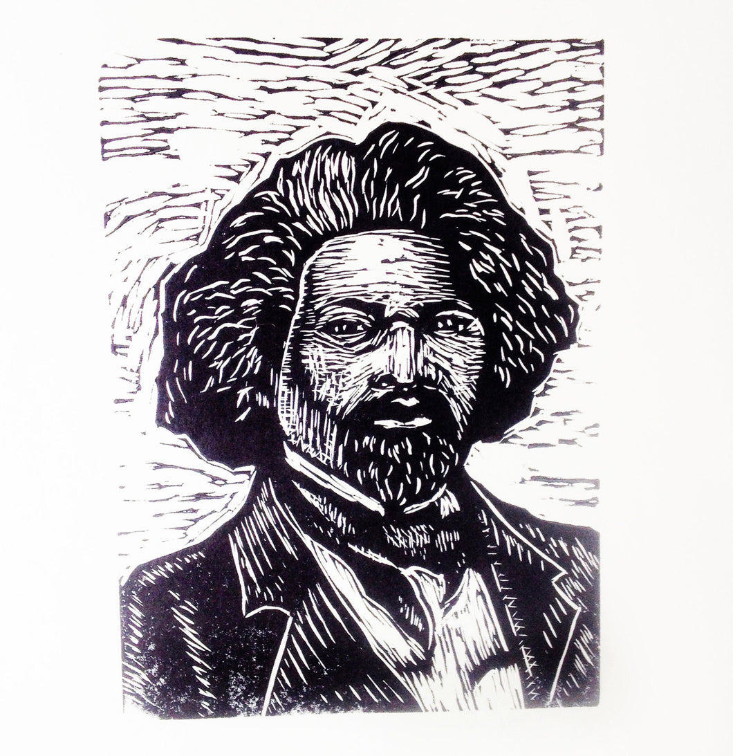 Frederick Douglass Linocut Art Print