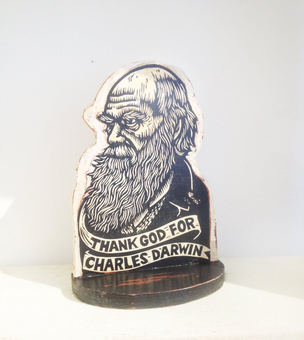 Charles Darwin Bookend - Sculpture