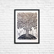Load image into Gallery viewer, Mulberry Tree Art Print - Home Decor - Limited Edition Woodcut - Rustic Art - Black and White Art - Art Under 100 - Wedding Gift - Retro Art