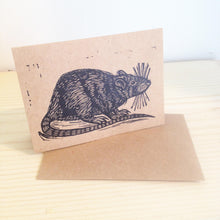 Load image into Gallery viewer, Rat Greeting Card -  Letterpress Cards - Animal Greeting Cards - Just Because - Notecards - Handmade Cards - Stationery - Paper - Rat Art