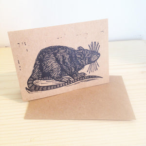 Note Cards - Rat Linocut Art Greeting Cards - Animal Note cards - Note card sets - Greeting Cards