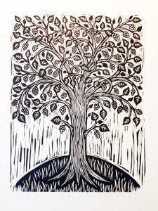 Mulberry Tree Art Print - Home Decor - Limited Edition Woodcut - Rustic Art - Black and White Art - Art Under 100 - Wedding Gift - Retro Art