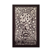 Load image into Gallery viewer, Patches for Denim Jackets - Backpack Patches - Tarot Card Patch - Crust Punk Patch - Moon Tarot - Black and White Screen Printed Patches