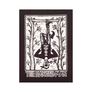 Punk Patch - Tarot Card Sew On Punk Patch - Hanged Man Tarot Screen Printed on Fabric - Punk Patch -  Black Sew On Patch - Jacket Back Patch