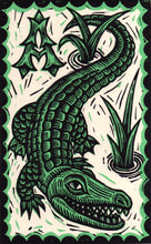 Load image into Gallery viewer, Alligator 8.5&quot; x 11&quot; Linocut Art Print