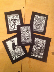 Punk Patch - Moon Tarot Card Sew On Patch - Moon Tarot Patch - Wolf Patch - Jacket Patch -  Tarot Card Patch - Punk Patch - Small Patch