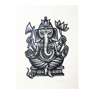 Ganesha Wall Art - Yoga Art - Indian Wall Art - Elephant Decor - Home Decor - Yoga Studio Decor