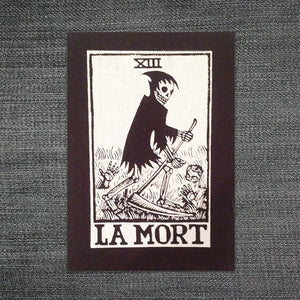 Patches for Jackets - La Mort Death Tarot Sew On Punk Patch - Skeleton Patch - Grim Reaper - Patches - Jacket Patches