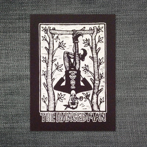 Tarot Card Sew On Punk Patch - Hanged Man Tarot - Black Canvas Patch - Punk Patch - Patches for Backpatches - Jacket Patch - Patches