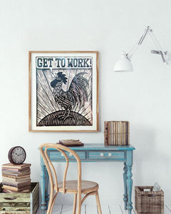 Rooster Art Print - Rustic Kitchen Decor - Chicken Artwork - Farmhouse Decor - 18x24 Art Print