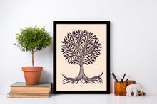 Load image into Gallery viewer, 8.5&quot; x 11&quot; Tree Linocut Art Print