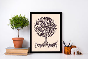 8.5" x 11" Tree Linocut Art Print