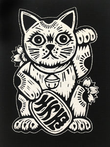 Patches for Jackets - Lucky Cat Sew On Patch - Maneki-neko - Punk Patches - Lucky Charms - Talismans