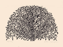 Load image into Gallery viewer, Tree Linocut Print - Rustic Wall Art - Linocut Prints - Black and White Art - 8x10 Prints - Easy to Frame Art - Paper Anniversary Gift